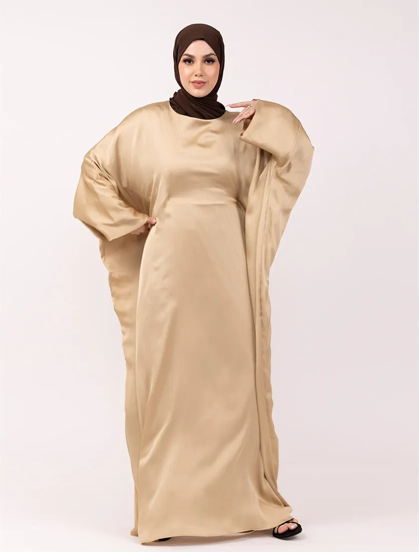 Gold Chiffon Satin Batwing 